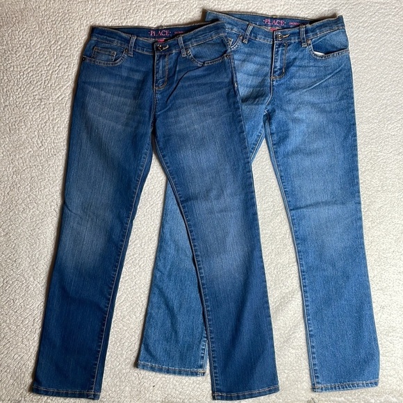 Set Lot of 2 Denim Jeans Set Place Skinny Size 12 - Picture 2 of 13